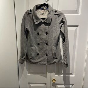 Gray Double-Breasted Peacoat